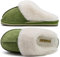 KuaiLu Pantofole Donna Invernali Pelose Pelle Chiuse Ciabatte Casa Calde Peluche Pelo Foderata Babbucce Comode Memory Foam Slippers Antiscivolo Suola Scarpe Verde 39