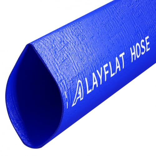 25mm (1) Blue Layflat Discharge Hose Pipe Compatible with Submersible Water Pump 30 Metre (98.4ft)