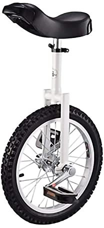 Einrad Rad Freistehender höhenverstellbarer Sattel, weißes Einrad für Jonglieren/Unterhaltung Outdoor-Sportarten 6/18/20 Zoll (Farbe: Weiß, Größe: 20 Zoll) langlebig