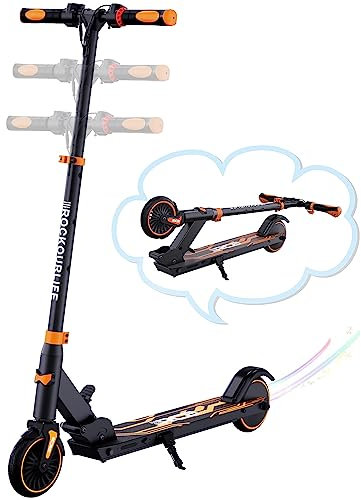 RCB Trottinette électrique Enfant âge 8-12-16 Ans, Seul 7.55KG Pliable Trottinette Electrique, Deux Types Freins, Autonomie Maximale 16KM, Vitesse Maximale 20KM/H, Cadeau pour Enfant et Adolescent