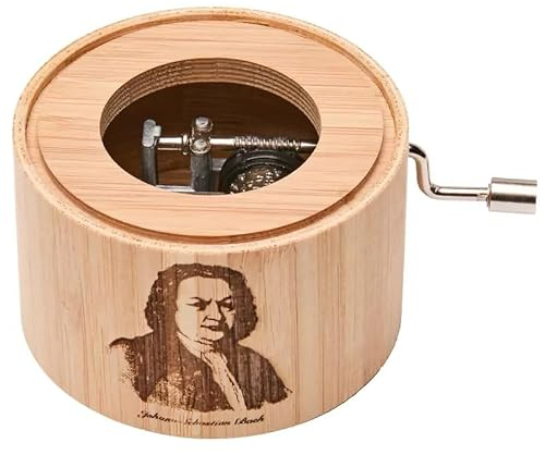 Spieluhr aus Bambus mit dem bekannten Menuett aus dem Notenbüchlein für Anna Magdalena Bach - music box von Kurbelwerk green-line, Motiv-Edition