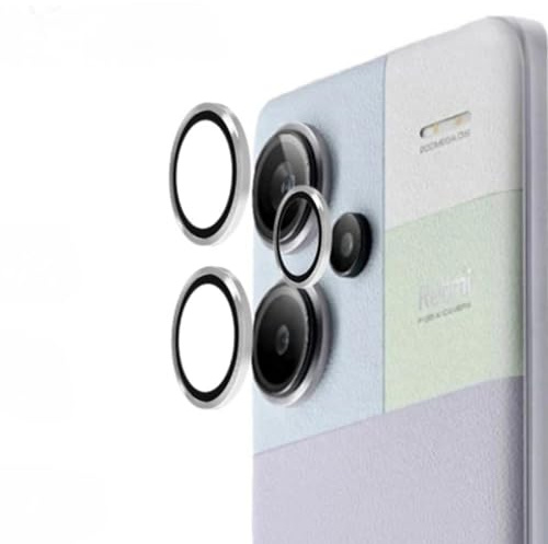KNOXS for Xiaomi Redmi Note 13 Pro Plus Camera Lens Protector, HD&9H Tempered Glass Scratchproof Camera Lense Cover Screen Protector Durable Metal Protective Ring -Silver