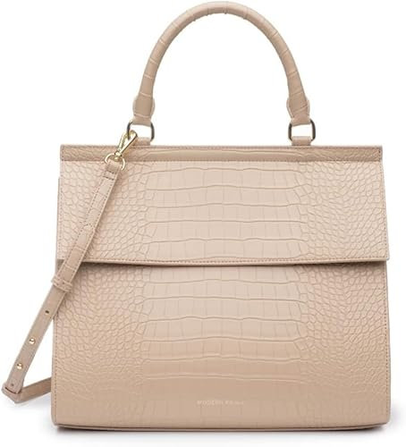 Modern Picnic Veganes Leder Lunchtasche für Frauen, Kühltasche für Mädchen, leicht abwischbar, verstellbarer Schultergurt, Lunch-Taschen für Damen, für Arbeit/Büro/Outdoor (Creme) Bekannt aus Shark