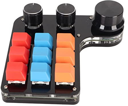 Gavigain Mechanische Einhandtastatur Mit 9 Tasten, Mechanische Makro-Tastatur Mit 3 Knöpfen, Programmierbare USB-Gaming-Tastatur Für IOS, Windows, Für Männer