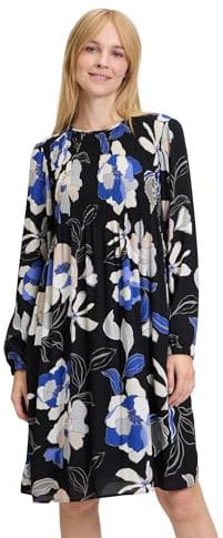 Betty Barclay Damen Plisseekleid Langarm Schwarz/Blau,40
