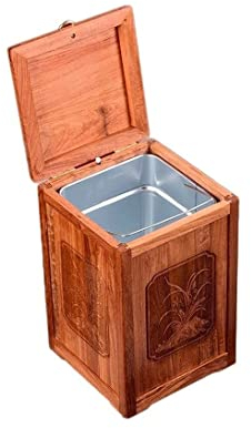 Cubo de Basura Papelera De Madera Papelera Papelera Rústica Contenedor De Basura Para El Hogar O La Oficina Granja Sala De Estar para Cocina y Hogar (Color : B)