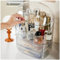 NUODWELL Transparent Makeup Organiser, Dustproof Cosmetic Storage Box with Lid and Drawers, Skincare Organiser Beauty Caddy for Dressing Table Bedroom Bathroom (Transparence)