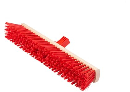 ToM PaR scopa da strada | per spazzare con supporto manico in plastica | senza manico | scopa industriale larga | da interno | scopa da giardino | grande | per terrazza e garage | giardino | 50 cm