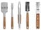 Set de Ustensiles pour barbecue en acier inox avec manches en bois d’acacia et un œillet de suspension - 5 pièces