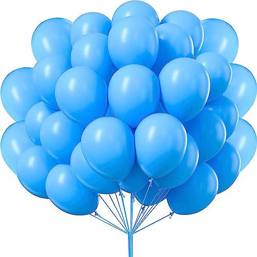 luftballons matt Hellblau- 50 Stück Luftballons - 30 cm/12 zoll, Helium Luftballons Geburtstag, Helium Ballons Geburtstag, Regenbogen Luftballons Für Geburtstagsdeko, Luftballons Hochzeit