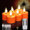 FREEPOWER 6er Orange LED Teelichter Aufladbar mit Fernbedienung Timer Flackern, Warmweißes Licht, Elektrische Wiederaufladbare Kerzen mit USB Kabel, Halloween Familie Deko, Ø4 x 5,5cm