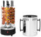 Döner-Vertikal-Multigrill | Multigrill Perfekt für Gyros, Kebab & mehr | Gyrosgrill für Fettfreies Grillen zuhause | Dönergrill Inkl. Drehspieß & 5 Spieße & Ölabtropfschalen | 1000W