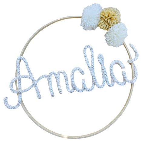 Personalisierter Namensring Türschild Kinderzimmer Traumfänger (Creme)