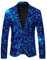 Ruamilyy Glitzer Sakko Herren Glitzer Goldene Hochzeit Party Pailletten Blazer Männer Regular Fit Modern Anzüge Jacke EIN Knopf Smoking Jacket Business Casual Pailletten Blazer