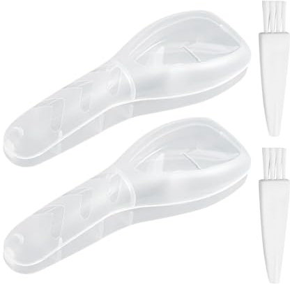 Étui De Rasage Transparent Étanche 2 Pièces Et 2 Pinceaux, Étui De Rasage Portable, Étui Anti-Poussière Pour Rasoirs