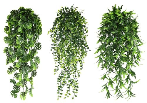 duoyif Plante Artificielle Tombante 3 Pièces 65 cm Fausse Plante Verte Tombante, Lierre Artificiel Plantes Suspendues pour La Maison Jardin Balcons Bureau Intérieur Décor Extérieure (A Lierre)