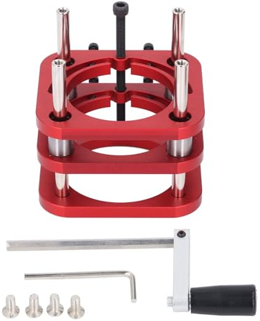 Router Table Base Aluminium Alloy 51mm Max Lifting Height Hand Crank Router Lift Base for Trimming and Carving Machines, 4 Claw Clamping, Compatible with Motor Diameter 64-66mm