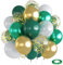 Luftballons Grün Gold Weiss, 35 Stück Dunkelgrün Weiß Metallic Chrom Grün Gold Konfetti Ballons Grun Gold Geburtstagdeko Luftballons für Dschungel Safari Geburtstag Party Babyparty St.Patrick's Deko