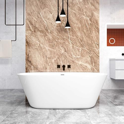 Baignoire îlot design ovale L.170 x l.80 x H.58cm Capacité Maximum de 310 Litres - Blanc - En Acrylique - AICA baignoire avec Bonde et trop plein