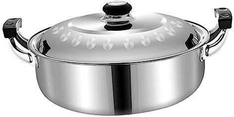 SOLUSTRE Hotpot Mit Teiler Dual Handle Pfanne Für Vielseitige Kochmöglichkeiten Rostfreier Stahl Für Zuhause Kompatibel Mit Induktionskochplatten