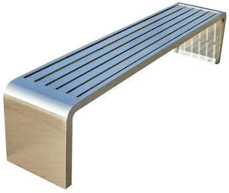 Wetterfeste Gartenbank für den Außenbereich, 201 Edelstahl, 400 kg Tragkraft, Terrasse, Parksitz für Rasen und Strände, 100 cm, perfekt für Veranden und Gärten