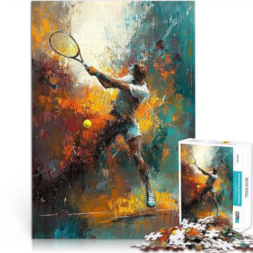 puzzles for adults 1000 pieces Tennis Player Action Abstract Painting Spielspielzeug Geburtstagsgeschenk, Geschenke, Wandkunst38x26cm