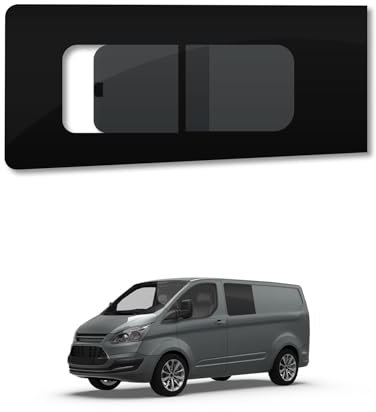 Van Opening Passenger Side Window Designed for Ford Transit Custom (2013-2023) - Camper Conversion Safety Tempered Privacy Glass Window