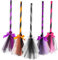 SUPVOX 5 Scopa da Strega Halloween da Colorati per Costumi e Decorazioni Festive Accessori Cosplay per Feste e Giochi Gruppo