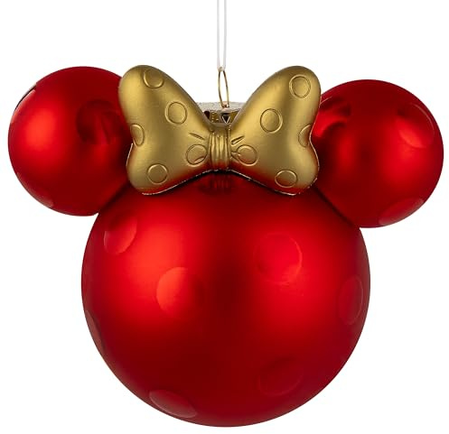 Hallmark Minnie Mouse Ears Glass Ornament, Tree Decoration, Disney, Red