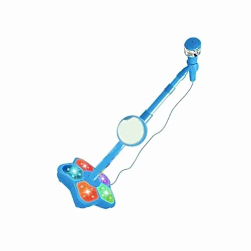 Brrnoo Kindermikrofon mit Ständer, Eingebaute Lichter Kunststoff Leichtes Kindermikrofon Kinder Mikrofonmikrofon Mikrofon mit Ständer Blau
