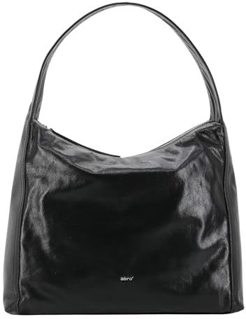 Abro Schultertasche Umhängetasche Leather Dioniso Hobo Bag Amber Black/Nickel schwarz
