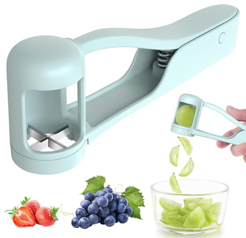 LYITZW 1 Stück Traubenschneider, Edelstahl ABS Schneidewerkzeug Für Schnelles, Sauberes Schneiden, Ideal Für Trauben, Kirschen Und Snacktomaten, Perfekt Für Familie, Picknick Und Baby Beikost