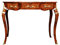 Antyki24 Barock Schreibtisch Antik Stil Bureau Plat Louis XV Tisch Sekretär Holz mit Intarsien Verzierungen Elegant Büro Konsolentisch 77 x 95 x 49 cm