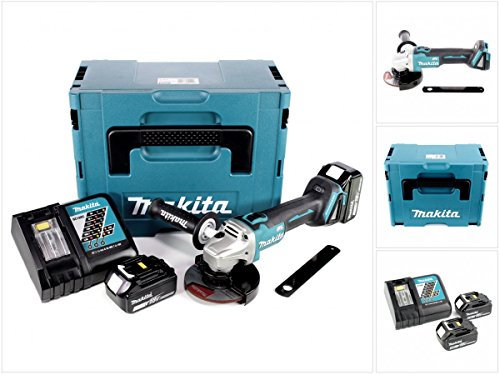 Makita DGA 506 RMJ Winkelschleifer 18V Li-Ion 125mm Brushless Akku im Makpac Koffer mit 2x4Ah Akku und DC 18 RC Ladegerät