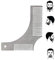 Qplcdg Edelstahl Bart Schablone,Kamm rasieren-Bartschablone Bartvorlage Styling -schnelle und perfekte Rasur