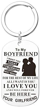 Daesar Schlüsselanhänger Männer Dog Tag mit Gravur to My Boyfriend. Edelstahl Schlüsselanhänger Auto