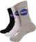 Mister Tee Unisex Nasa Insignia Socks 3-pack Lässige, schwarz/grau/weiß, 35-38