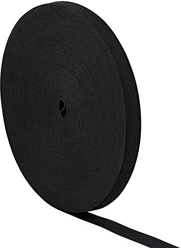 BENECREAT 33 Yards/30 Meters 15mm breites Strick Gummiband Flaches Stretch Gummiband für das DIY Nähprojekt Herstellung von Taillenbändern, Schwarz