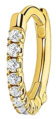 Thomas Sabo Damen Einzel Creole weiße Steine gold, 925 Sterlingsilber, Clipverschluss
