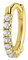 Thomas Sabo Damen Einzel Creole weiße Steine gold, 925 Sterlingsilber, Clipverschluss