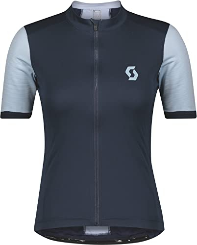 Scott W Endurance 10 S/SL Shirt Colorblock-Blau, Damen T-Shirt, Größe M - Farbe Midnight Blue - Glace Blue