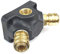 Druckluftverteiler Wanddose Druckluftweiche aus Kunststoff mit 1x G 3/4 Eingangsgewinde, 2 x G 1/2 Abgangsgewinde und 2 x Kupplungsdosen NW 7,2 Messing Luftweiche