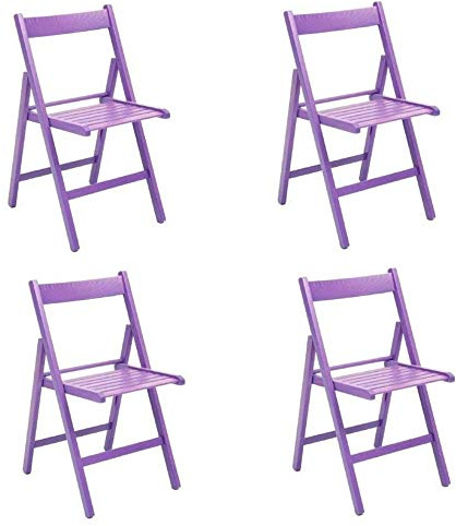Liberoshopping Stuhl Falten Platz sparen Holz Luxus farbiges Set VON 4 (lila)