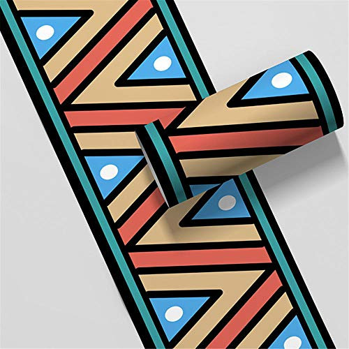 Borde del papel pintado Rayas de color Auto Adhesivo del Papel Pintado del PVC Cenefa autoadhesiva para decoración de pared de cocina baño 10cm X 500cm
