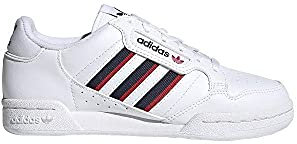 adidas Continental 80 Stripes Sneaker, Cloud White Collegiate Navy Vivid Red, 38 2/3 EU