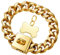 W/W Lifetime Big Chain Collar Metal Chain Collar with Design Secure Buckle, 18K Gold Cuban Link Chain 23MM Strong Heavy Duty Chew Proof Walking Collar for Small Medium Large Dogs(23MM, 16)