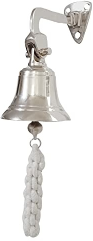 Purpledip Campana nautica in ottone: Nave pirata Marine Wall Hanging, Argento (11404A)