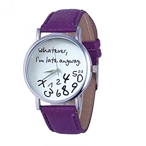 Ainiyo Uhr Damen Armbanduhr Damenuhren Quarzuhr Watch für Frauen Damen, Damen Gürteluhr Fashion Hochwertige Uhr – ich Bin sowieso zu spät Mädchenuhr Damenuhr