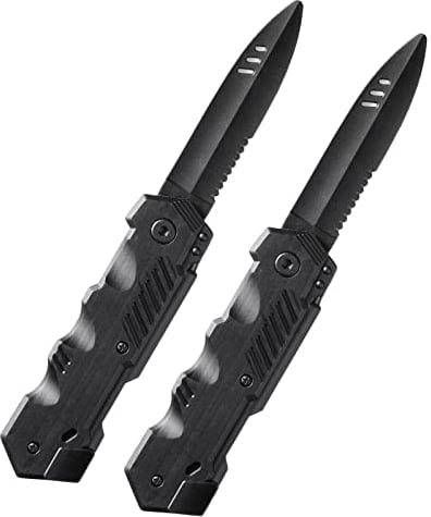 Skylety Disappearing Dagger 2 Pcs Retractable Toy Dagger Fake Dagger Plastic Blade Toy Fake Prop Prank Magic Tricks Prop Joke Toys for Adults Fool's Day Party Favor(Delicate Style)