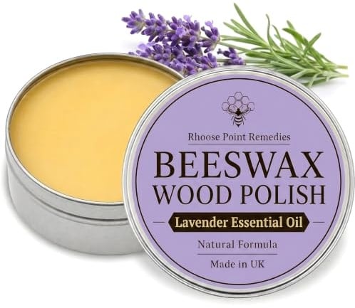 Premium Natural Beeswax Wood & Furniture Polish with Lavender Oil 100ml – Eco-Friendly, Non-Toxic, Protects & Enhances Wooden Surfaces: Furniture, Toys, Bowls, Ornaments – Safe for Home, Kids, Pets